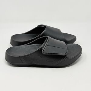 Oofos Ooahh Luxe Sport Sandals Womens 7 Black Comfort Cushioned Recovery Shoes